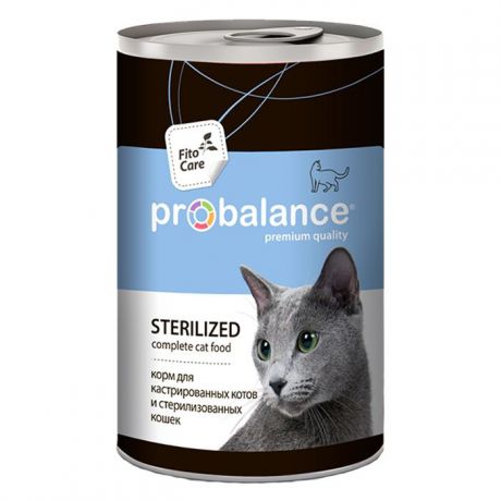 Корм консервированный Probalance Sterilized для стерилизованных кошек и кастрированных котов, 415