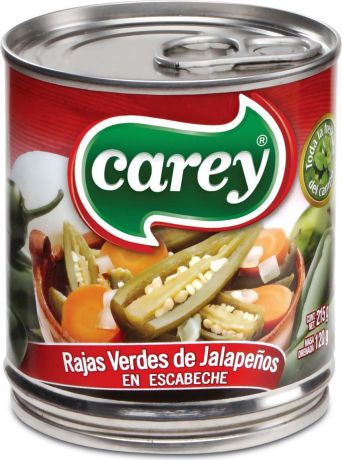 Овощные консервы Carey "Перец Халапеньо зеленый резанный дольками", 198 г