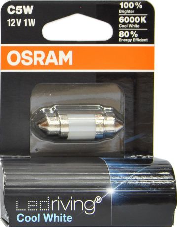 Лампа автомобильная Osram C5W (SV8.5/8) 35 мм LED Premium Cool White 6000K 12V, 6498CW01B