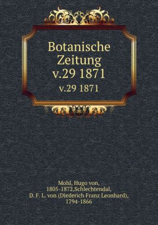 Hugo von Mohl Botanische Zeitung