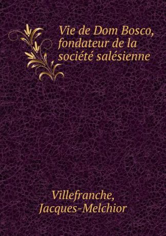 Jacques-Melchior Villefranche Vie de Dom Bosco