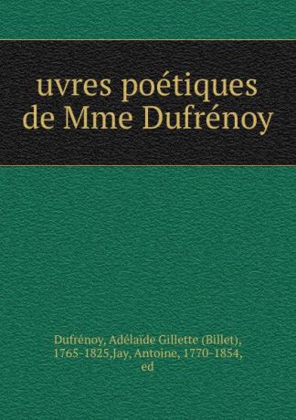 Billet Dufrénoy uvres poetiques