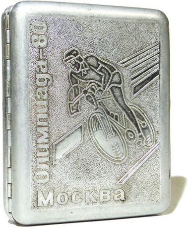 Портсигар "Олимпада-80". Металл. СССР, 1980-е гг.