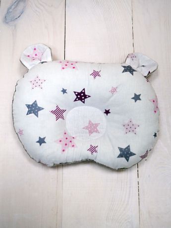 Детская подушка SISTERS CARE Подушка для новороденных "Мишка", светло-серый