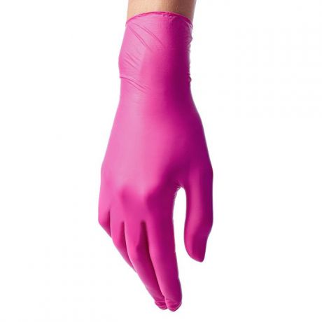 Перчатки хозяйственные Benovy ярко-розовые, XS, нитриловые, 50 пар, розовый