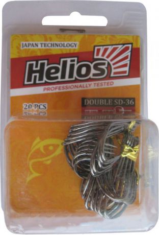 Крючок Helios SD-36, двойной №3/0, hs_sd_36_3_0-904-00, черный, 20 шт
