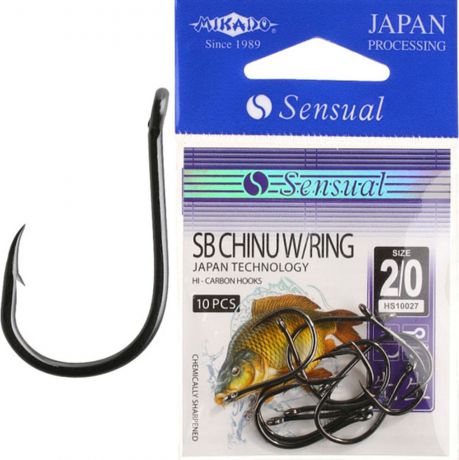 Крючок Mikado Sensual-Chinu W/Ring, с ушком № 10 BN, hs10026_10b-000-00, серебристый, 10 шт