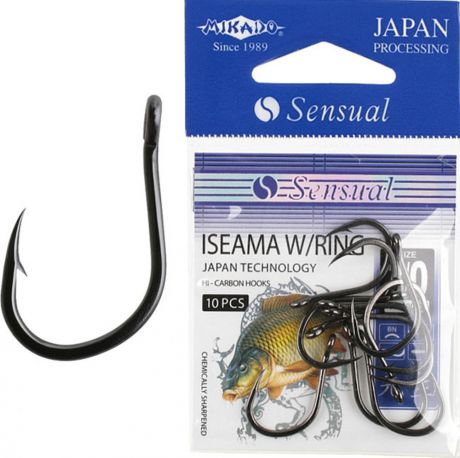 Крючок Mikado Sensual-Iseama W/Ring, с ушком № 2 BN, hs10071_2b-000-00, серебристый, 10 шт