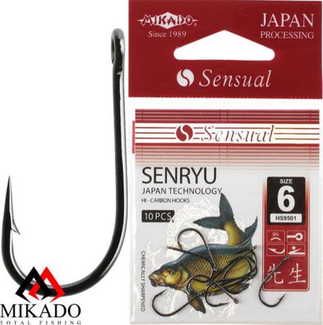Крючок Mikado Sensual-Senryu, с ушком № 8 BN, hs9501_8b-000-00, серебристый, 10 шт