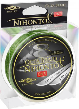 Плетеный шнур Mikado Nihonto Octa Braid, 29,90 кг, z24g_030-302-150, зеленый, 150 м