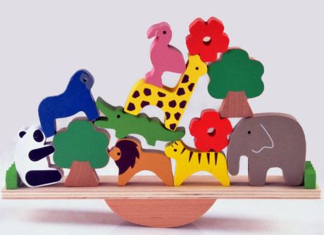 Развивающая игрушка BeeZee Toys Развивающий балансир "Дикие животные" разноцветный