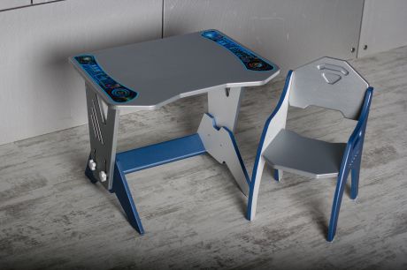 Набор детской мебели Интехпроект ТЕХНО, серебристый, синий