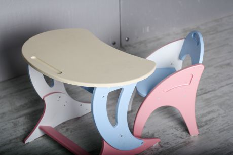 Набор детской мебели Интехпроект ПАРУС, бежевый, голубой, розовый