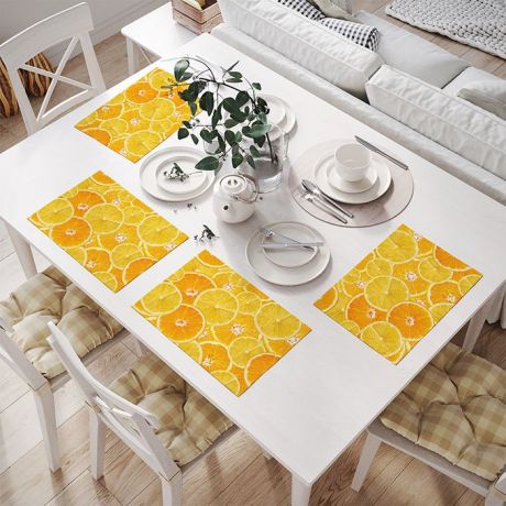 Комплект салфеток для сервировки JoyArty Апельсиновое безумие, 4 шт, 32х46 см