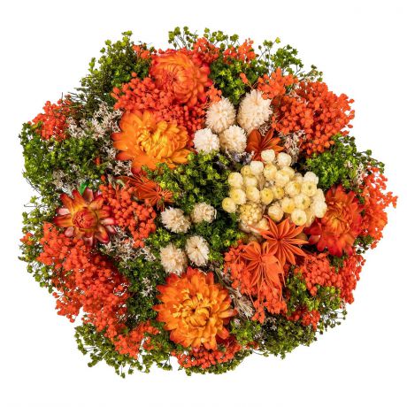 Цветы сухие и стабилизированные Букет Фантазия, оранжевый