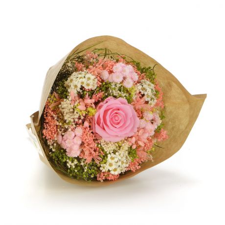 Цветы сухие и стабилизированные Букет Гарден, розовый