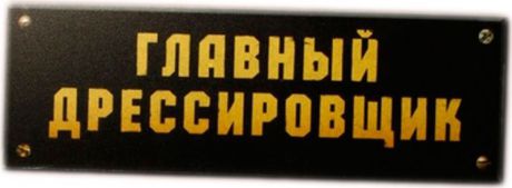 Сувенирная табличка Бюро находок "Главный дрессировщик", TK01, черный