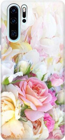 Чехол для сотового телефона GOSSO CASES для Huawei P30 Pro с принтом "Нежные розы", белый
