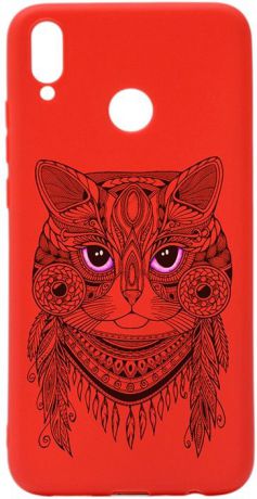 Чехол для сотового телефона GOSSO CASES для Honor 8X Soft Touch Art Grand Cat Red, красный