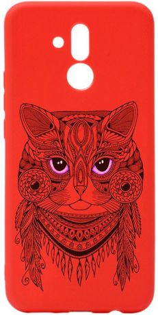 Чехол для сотового телефона GOSSO CASES для Huawei Mate 20 lite Soft Touch Art Grand Cat Red, красный
