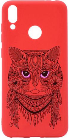 Чехол для сотового телефона GOSSO CASES для Honor 8C Soft Touch Art Grand Cat Red, красный
