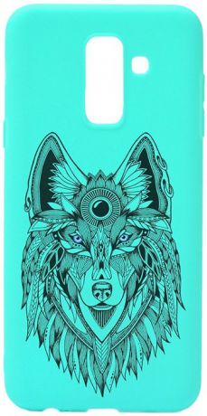 Чехол для сотового телефона GOSSO CASES для Samsung Galaxy A6+ (2018) Soft Touch Art Grand Wolf Mint, голубой