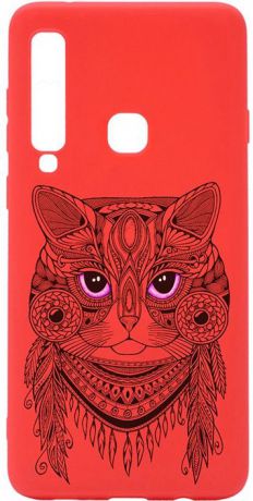Чехол для сотового телефона GOSSO CASES для Samsung Galaxy A9 Soft Touch Art Grand Cat Red, красный