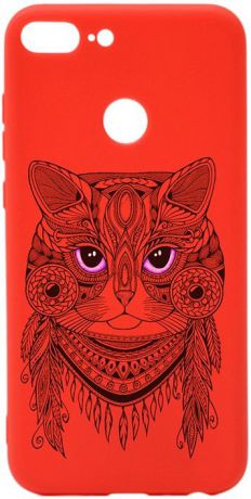 Чехол для сотового телефона GOSSO CASES для Honor 9 Lite Soft Touch Art Grand Cat Red, красный