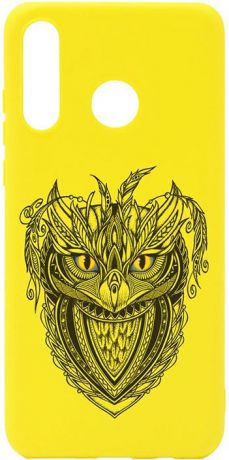 Чехол для сотового телефона GOSSO CASES для Huawei P30 Lite Soft Touch Art Grand Owl Yellow, желтый