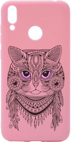 Чехол для сотового телефона GOSSO CASES для Honor 8C Soft Touch Art Grand Cat Pink, розовый