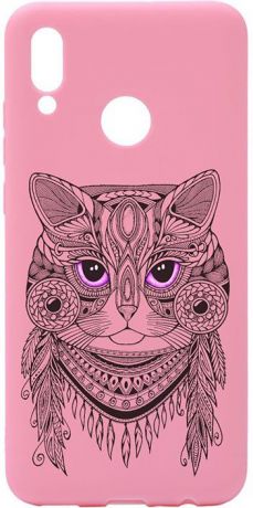 Чехол для сотового телефона GOSSO CASES для Honor 10 Lite Soft Touch Art Grand Cat Pink, розовый