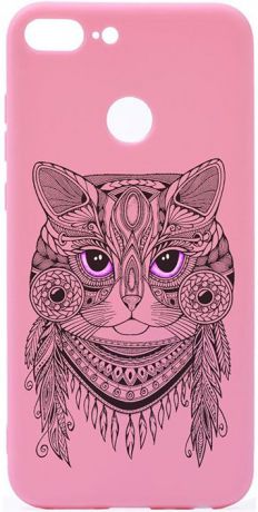 Чехол для сотового телефона GOSSO CASES для Honor 9 Lite Soft Touch Art Grand Cat Pink, розовый