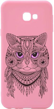 Чехол для сотового телефона GOSSO CASES для Samsung Galaxy J4+ Soft Touch Art Grand Cat Pink, розовый
