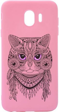 Чехол для сотового телефона GOSSO CASES для Samsung Galaxy J4 (2018) Soft Touch Art Grand Cat Pink, розовый
