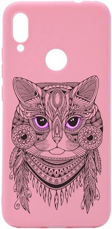 Чехол для сотового телефона GOSSO CASES для Xiaomi Redmi Note 7 Soft Touch Art Grand Cat Pink, розовый