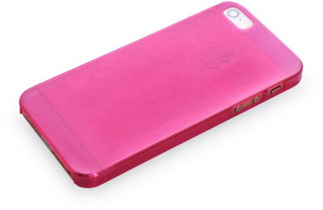 Чехол для сотового телефона iNeez накладка пластик супертонкий 0,4 mm crimson для Apple iPhone 5/5S/SE, темно-розовый