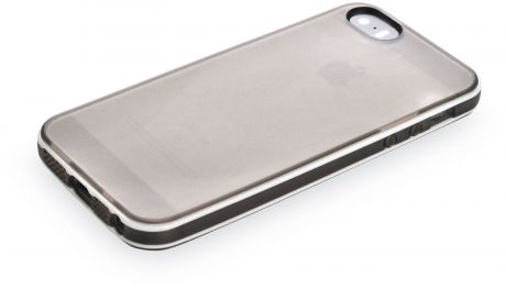 Чехол для сотового телефона iNeez накладка силикон матовый с пластиковой полоской black для Apple iPhone 5/5S/SE, черный