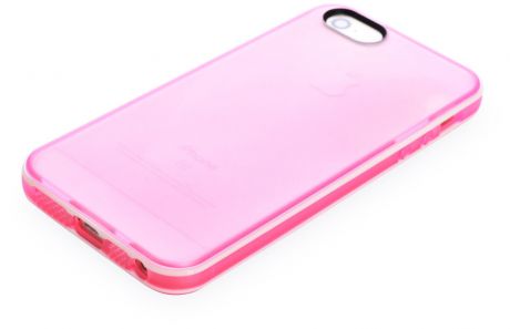 Чехол для сотового телефона iNeez накладка силикон матовый с пластиковой полоской rose для Apple iPhone 5/5S/SE, розовый