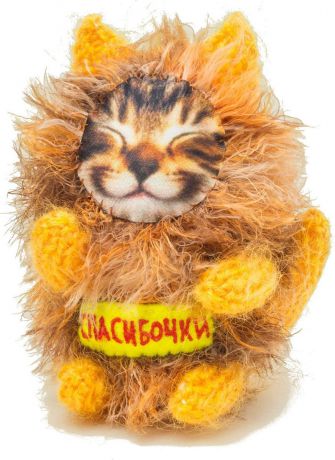 Мягкая игрушка Бюро находок "Котик. Спасибочки", цвет: оранжевый