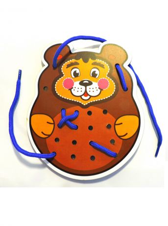 Шнуровка Taowa цветная "Медведь" коричневый