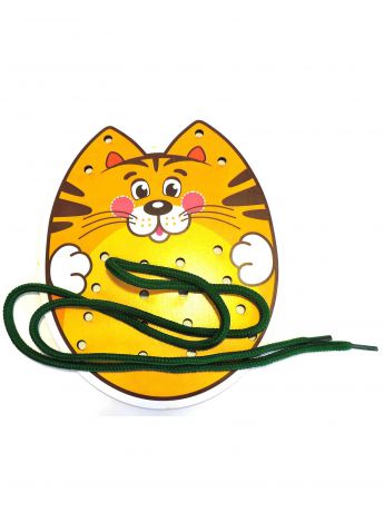 Шнуровка Taowa цветная "Кот" оранжевый