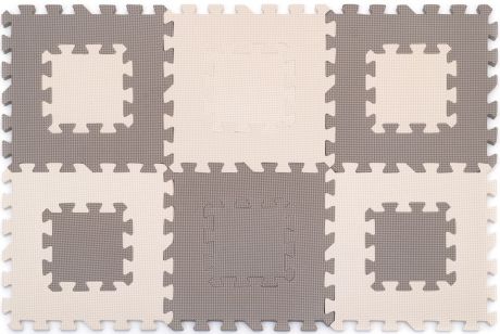 Коврик-пазл Funkids "Мозаика-12" , KB-049-6M-NT-05, 05 коричневый, светло-бежевый