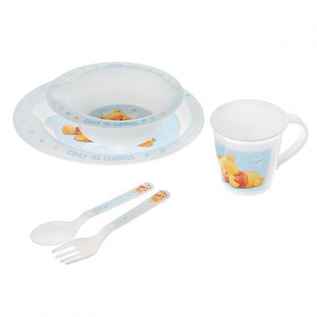 Набор детской посуды Stor "Винни-Пух", цвет: белый, голубой, 5 предметов