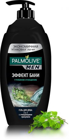 Гель для душа мужской 2 в 1 Palmolive Men Эффект Бани Глубокое Очищение, 750 мл
