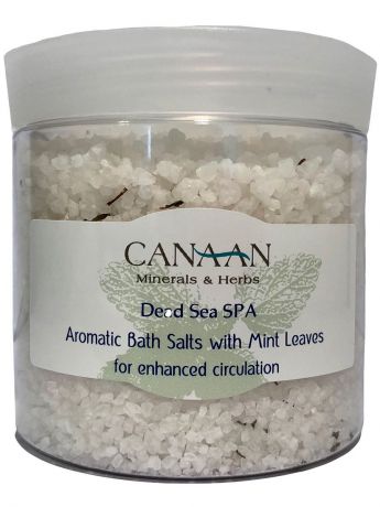 Соль для ванны Canaan Ароматическая соль Мертвого моря для ванн с лепестками мяты, 550
