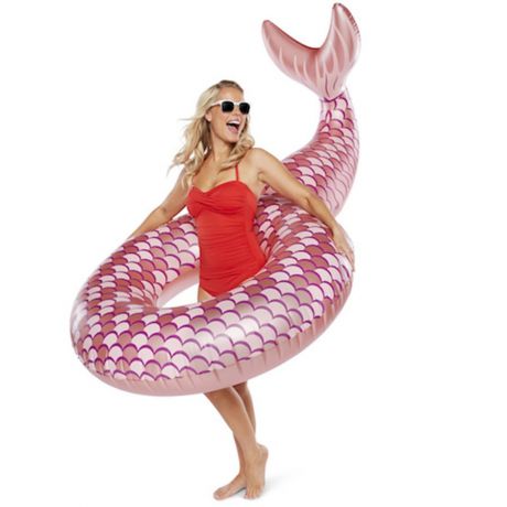 Матрас надувной для плавания BigMouth Круг надувной Mermaid Rose Gold, розовый
