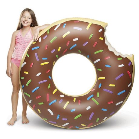 Матрас надувной для плавания BigMouth Круг надувной Chocolate Donut, разноцветный