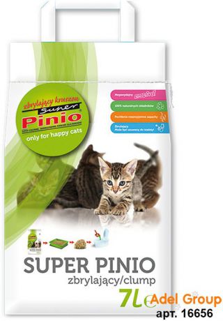 Наполнитель для кошачьего туалета Super Benek Super Pinio Kruszon, древесный, 7 л