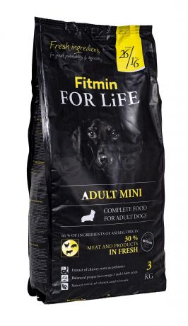 Корм сухой FITMIN dog For Life Mini корм для взрослых собак мелких пород, 3 кг