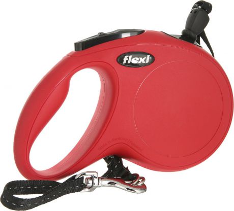 Поводок Flexi "New Comfort", рулетка, лента, для собак весом до 25 кг, красный, 5 м, размер М